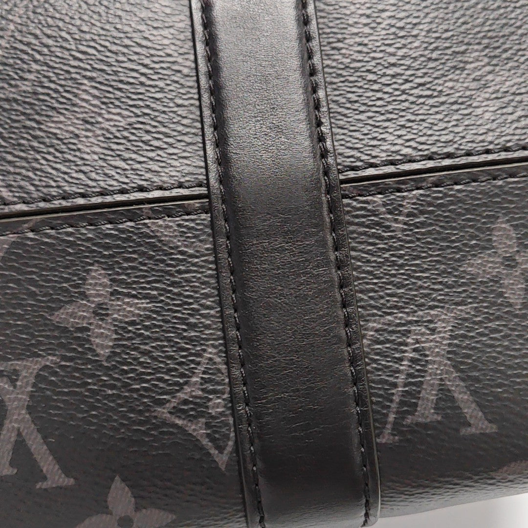 KEEPALL Monogram Coated Canvas Black