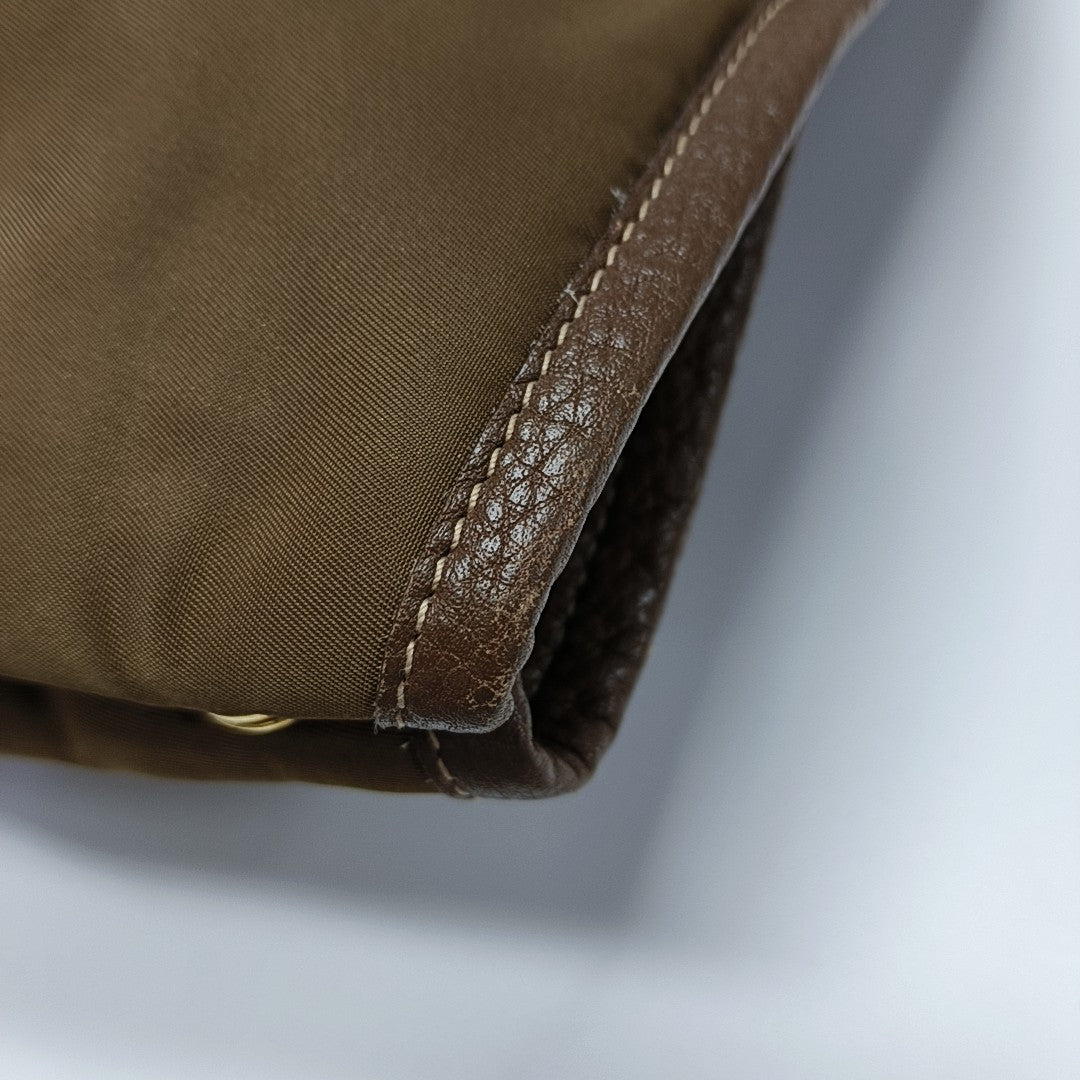 Nylon Tote Bag Brown