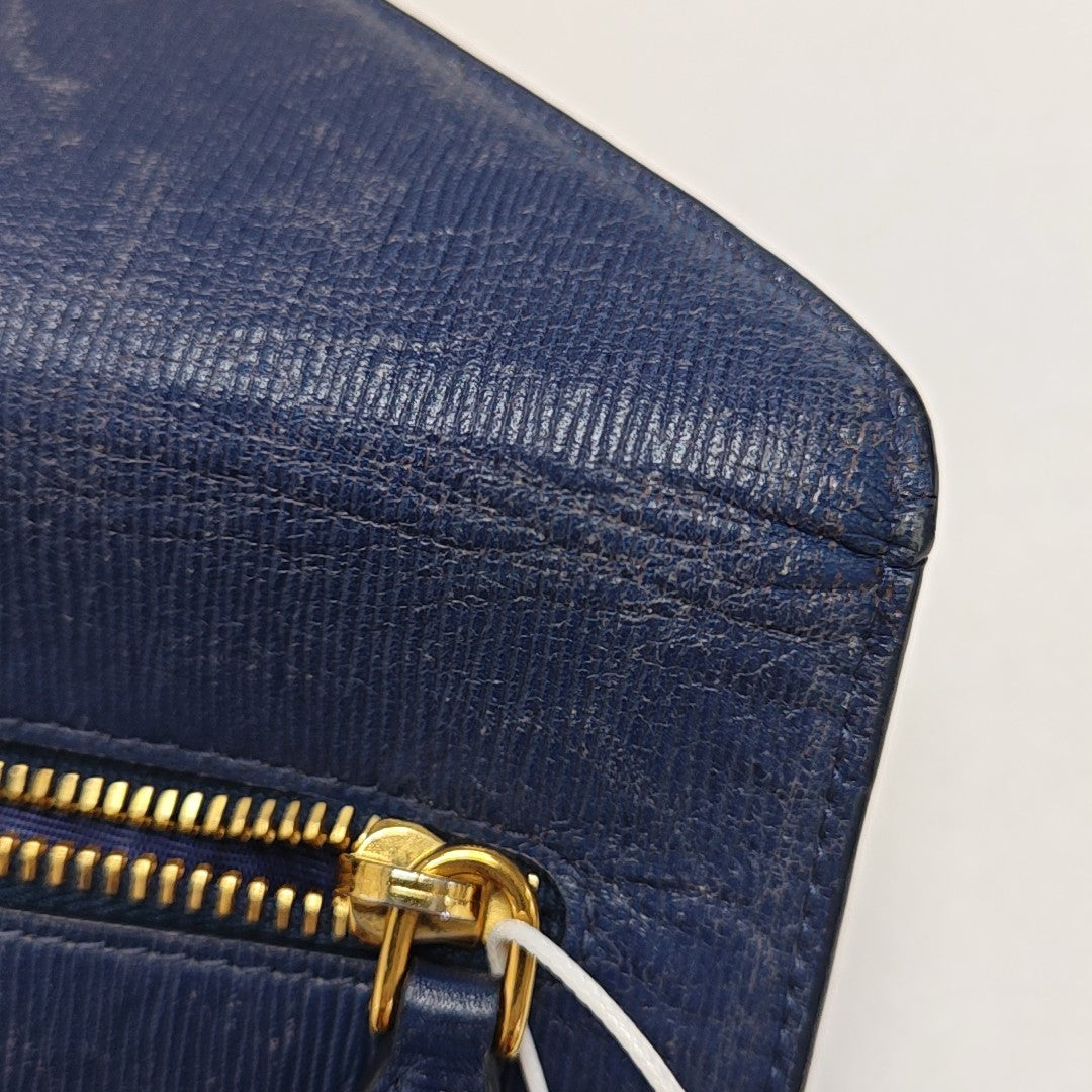 Envelope Wallet Calfskin Blue Wallet