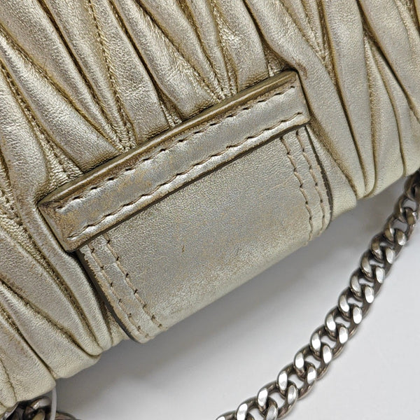 Miu Lady Quilted Lambskin Gold