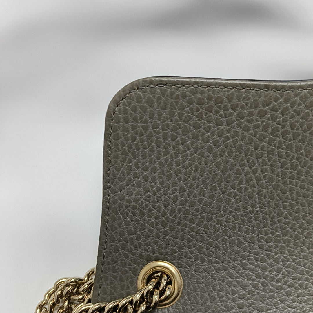 Interlocking G Small Calfskin Gray