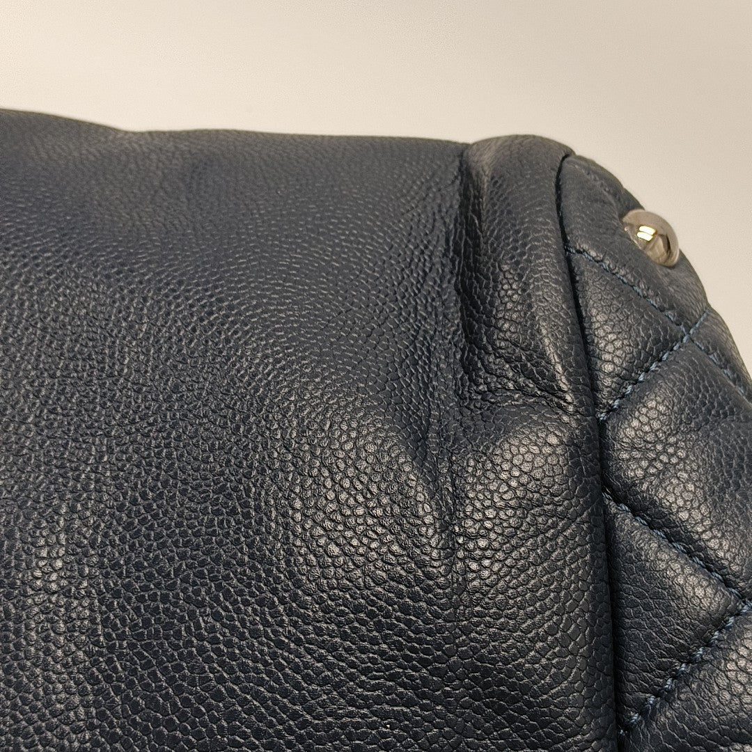 CC TIMELESS SOFT Quilted Grained Calfskin Blue