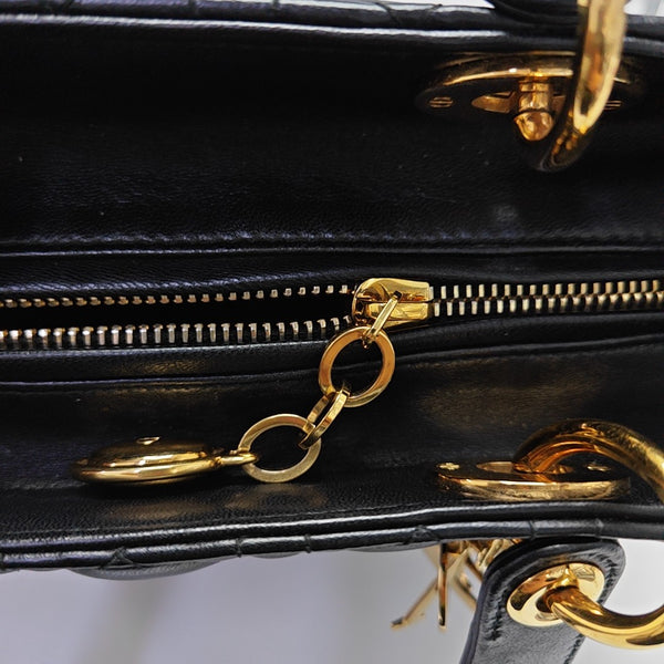 Lady Dior Medium Cannage Lambskin Black