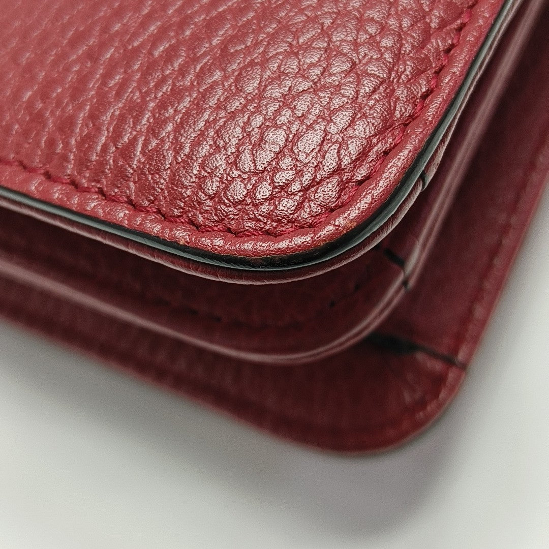 Interlocking G Small Calfskin Red