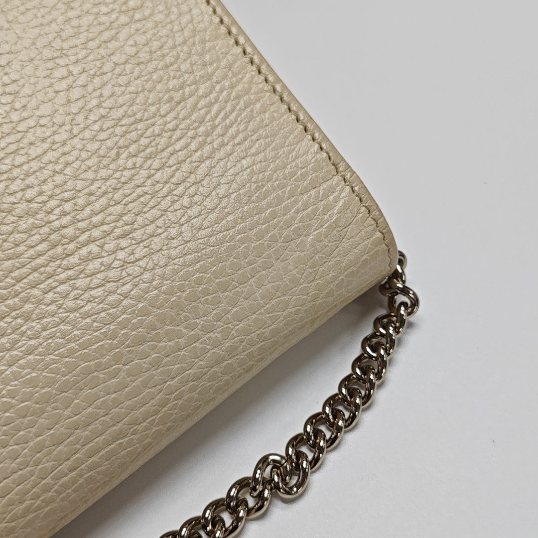 Interlocking G Small Calfskin Beige