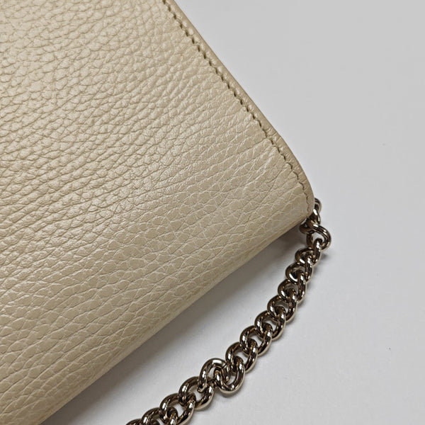 Interlocking G Small Calfskin Beige