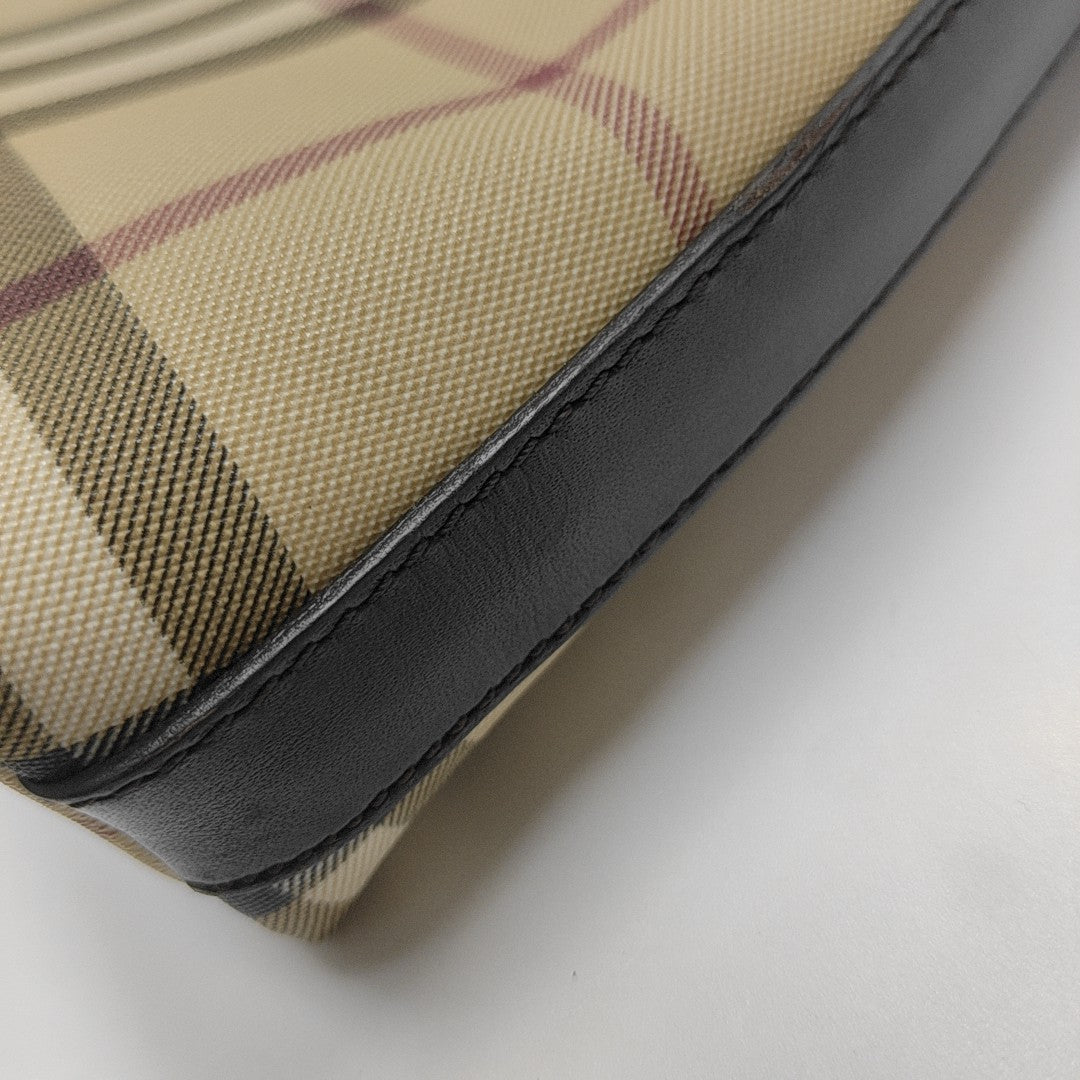 Coated Canvas Top Handle Bag Beige