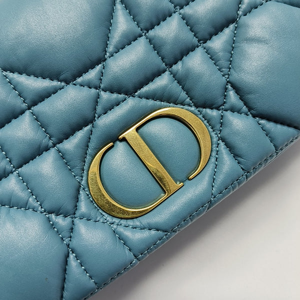 Dior Caro Small Cannage Calfskin Blue