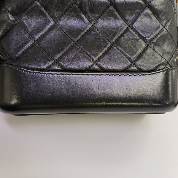 GABRIELLE Small Quilted Vintage Calf Black