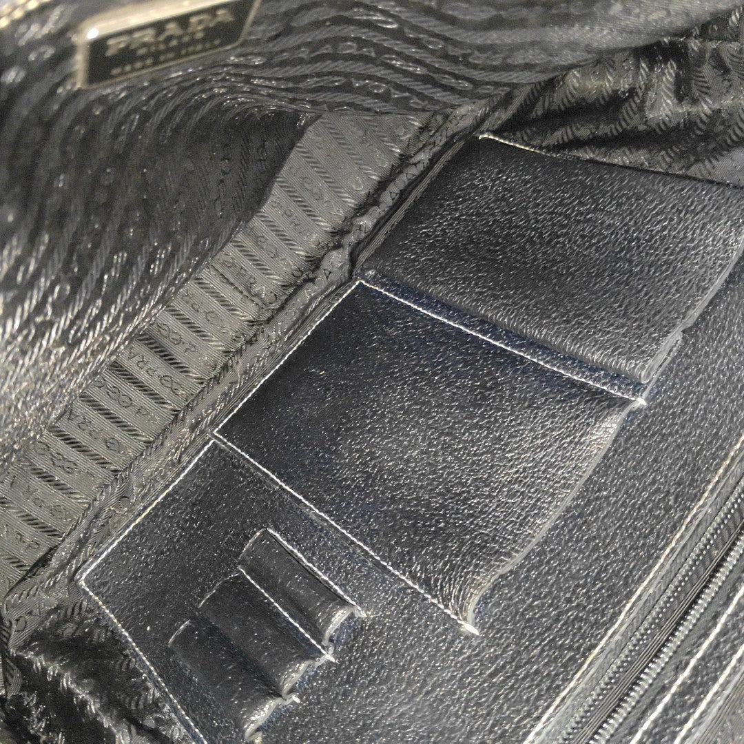 Calfskin Top Handle Bag Black