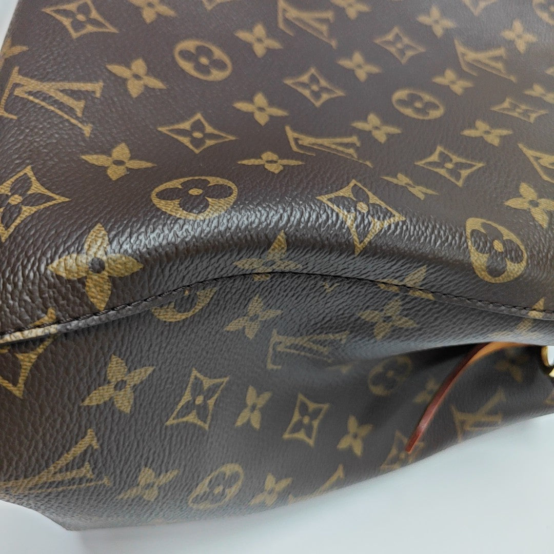 MONTAIGNE MM Monogram Coated Canvas Brown