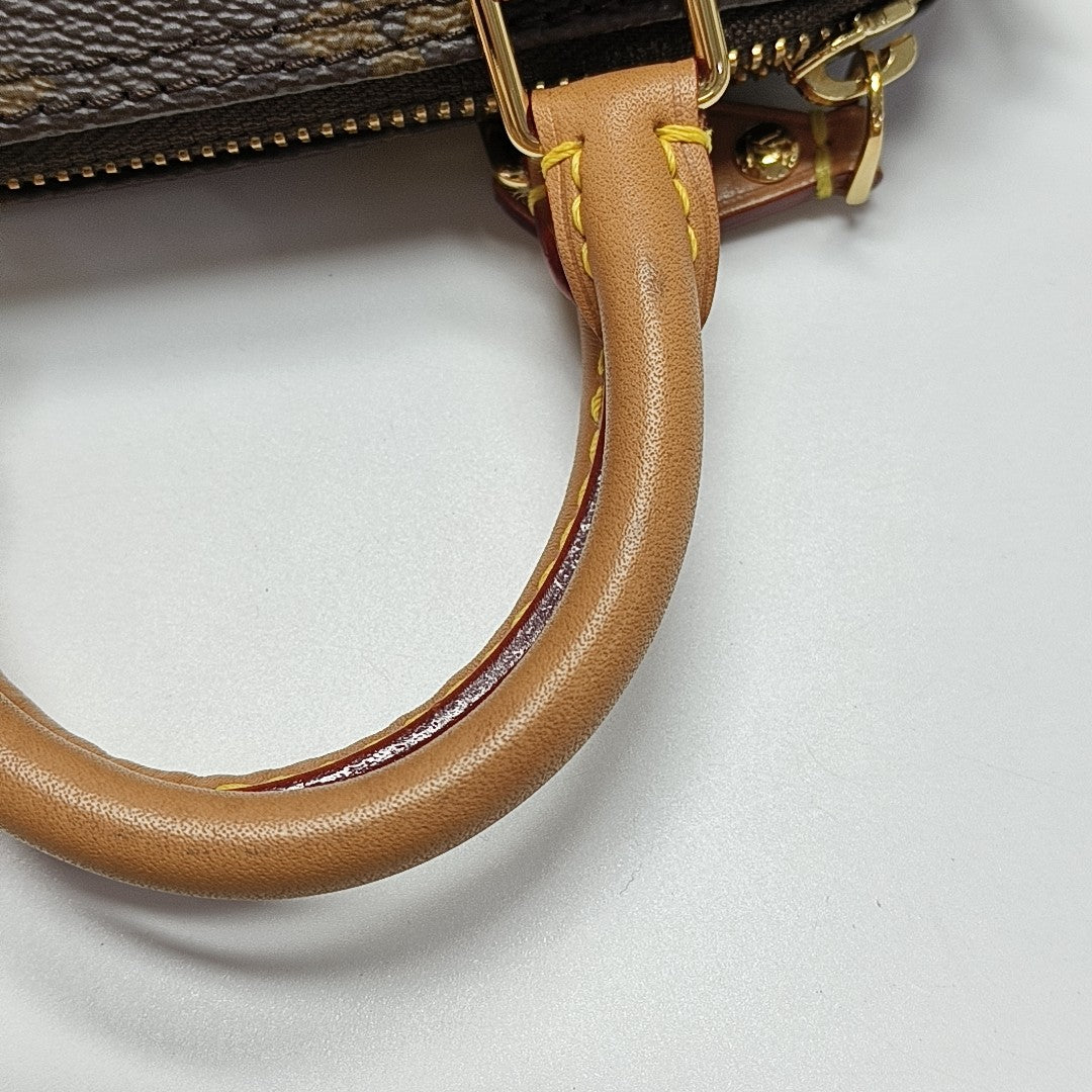 SPEEDY Nano Monogram Coated Canvas Brown