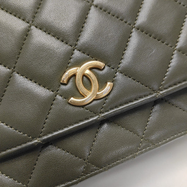WOC Quilted Lambskin Green
