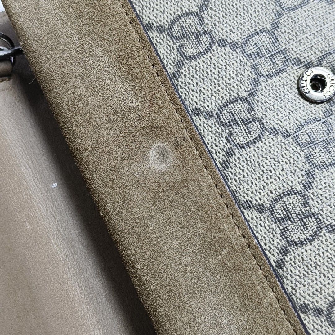 Dionysus Super Mini Monogram Coated Canvas Beige