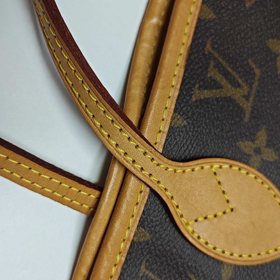 NEVERFULL MM Monogram Coated Canvas Brown