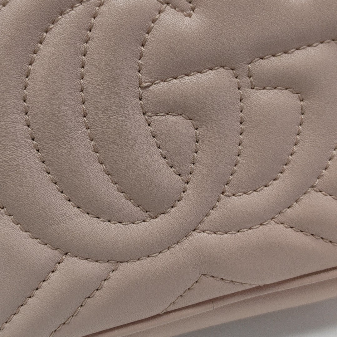 GG Marmont Mini Quilted Calfskin Pink