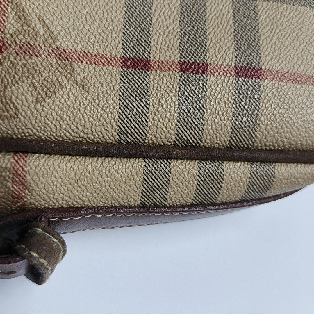 Coated Canvas Shoulder Bag Beige