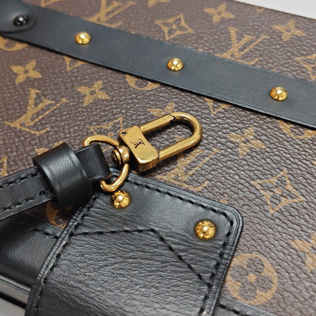 PETITE MALLE Monogram Coated Canvas Brown