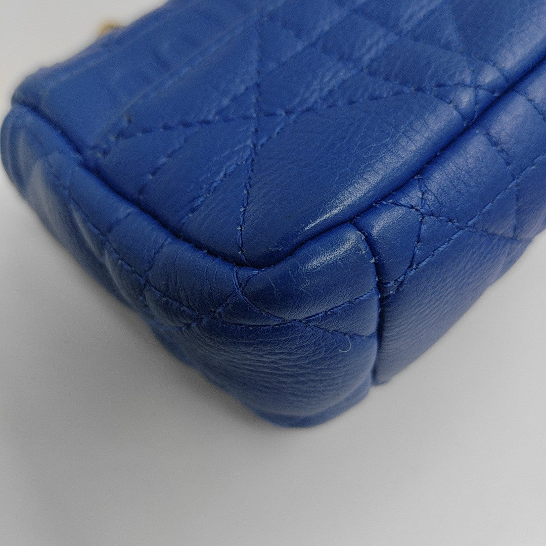 Dior Caro Super Mini Cannage Calfskin Blue