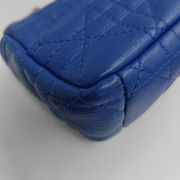 Dior Caro Super Mini Cannage Calfskin Blue