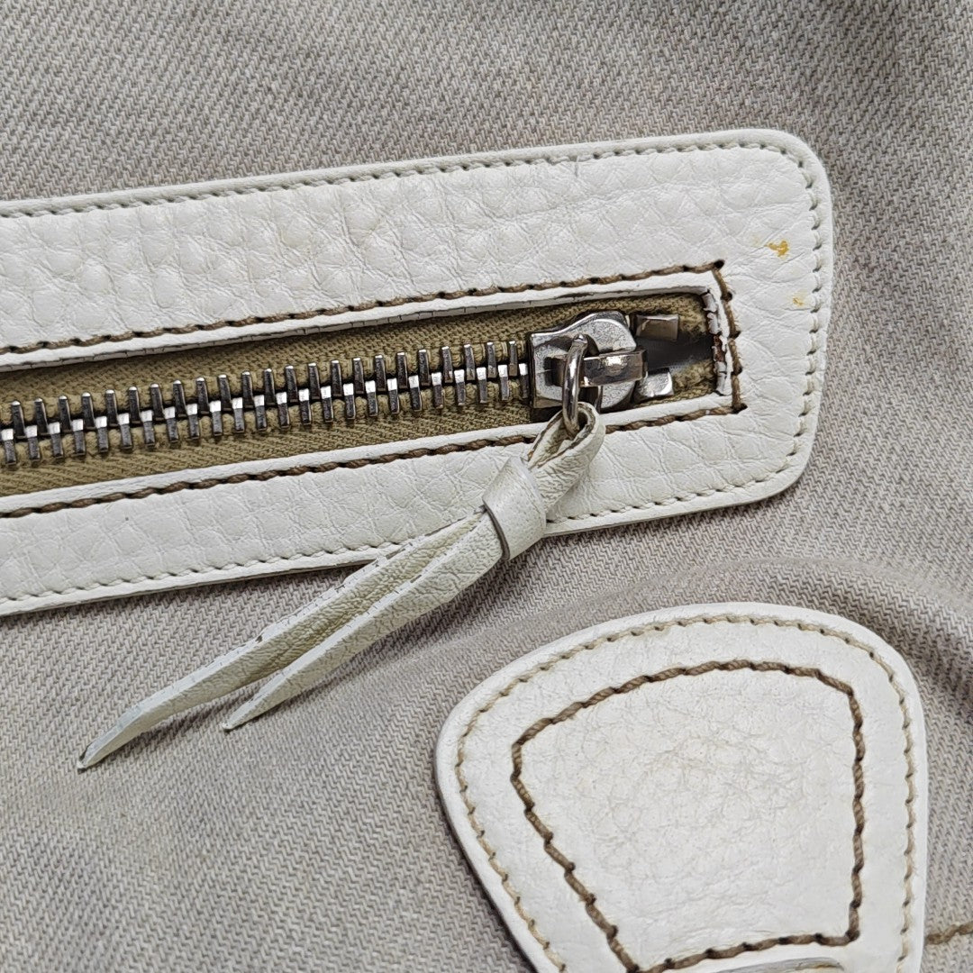 Canvas Top Handle Bag Beige
