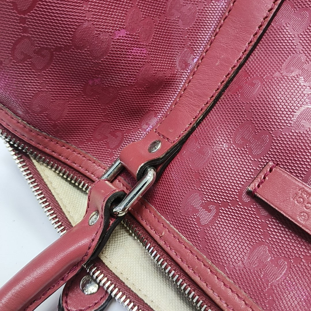 Boston Monogram Coated Canvas Red