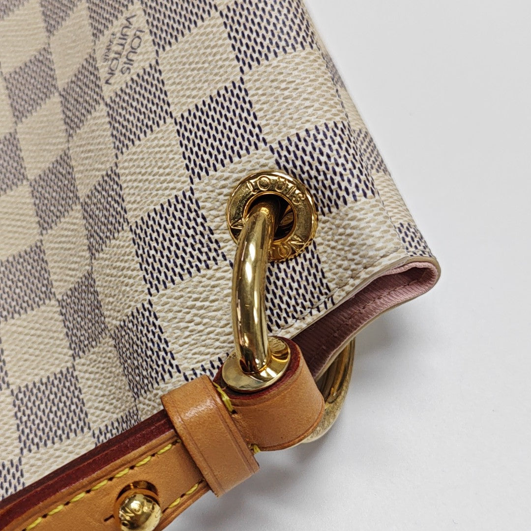 GRACEFUL PM Damier Azur Coated Canvas White