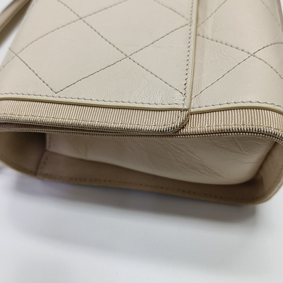 Quilted Calfskin Shoulder Bag Beige