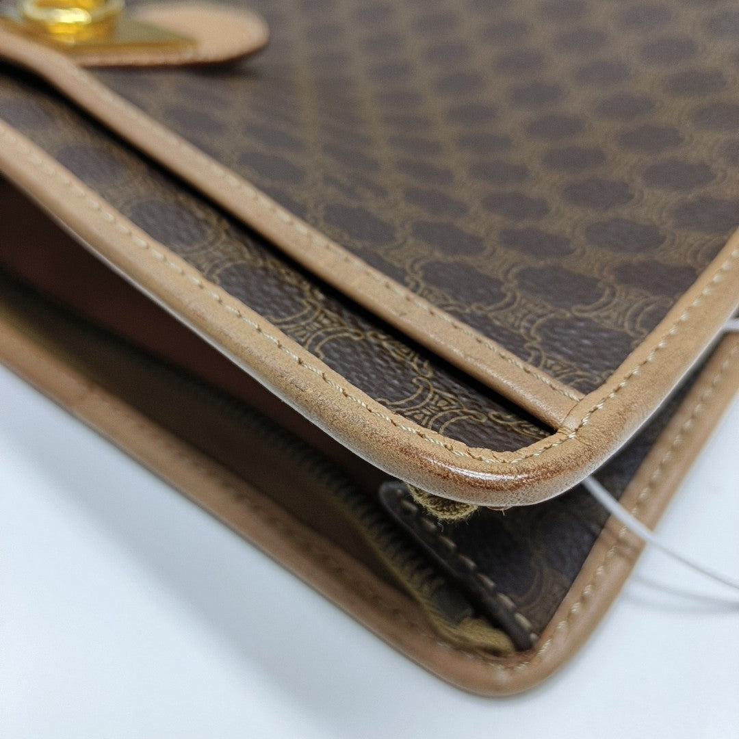 MACADAM CLUTCHES Coated Canvas Brown