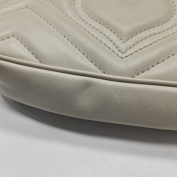 GG Marmont Mini Quilted Calfskin White