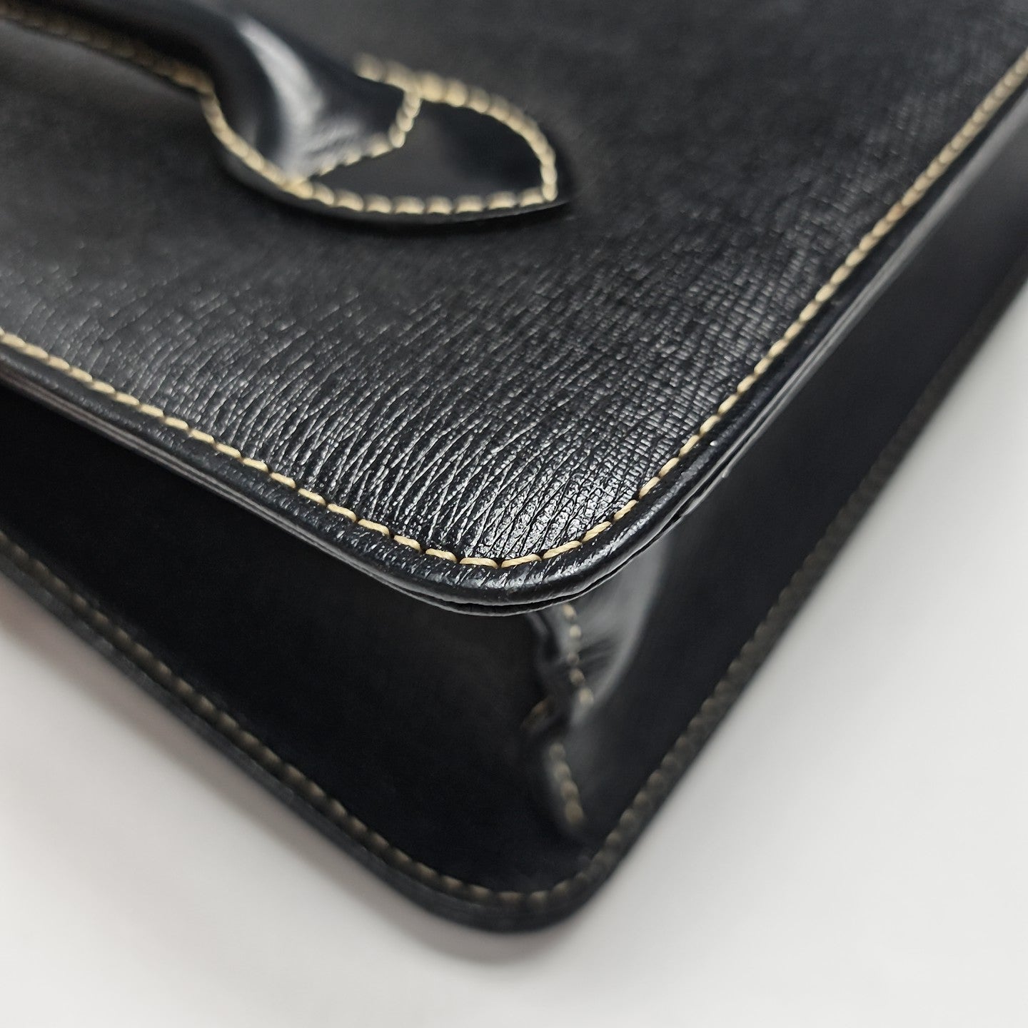 Calfskin Top Handle Bag Black