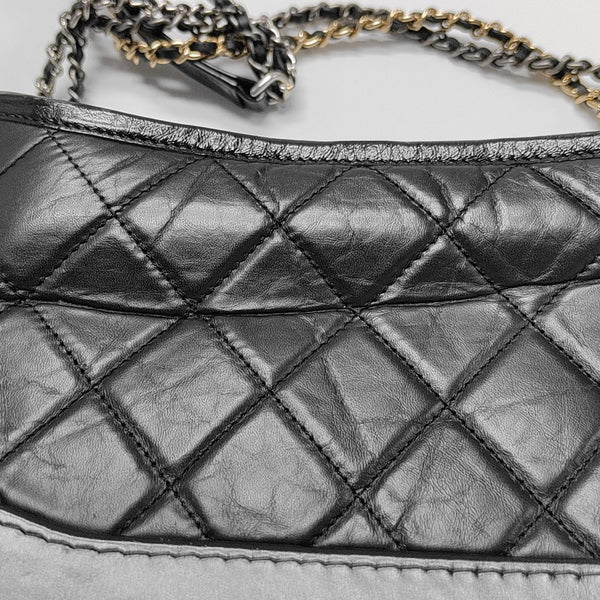 GABRIELLE Small Quilted Calfskin Black