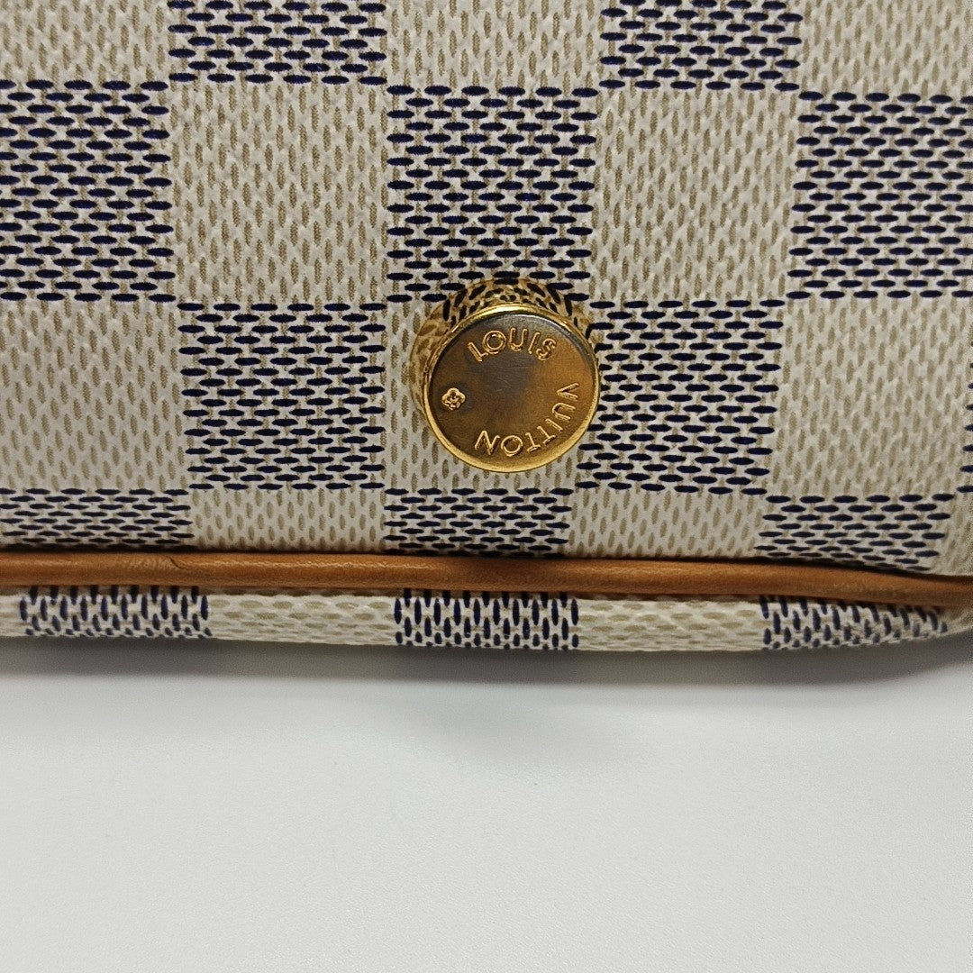 FIGHERI Damier Azur Coated Canvas White