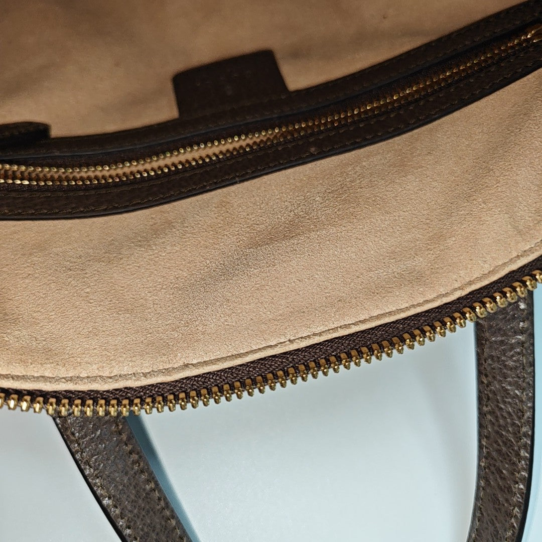Ophidia Medium Monogram Coated Canvas Beige