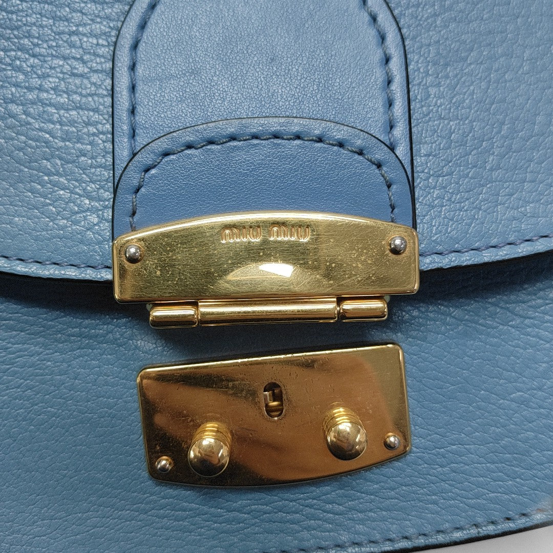 Calfskin Shoulder Bag Blue