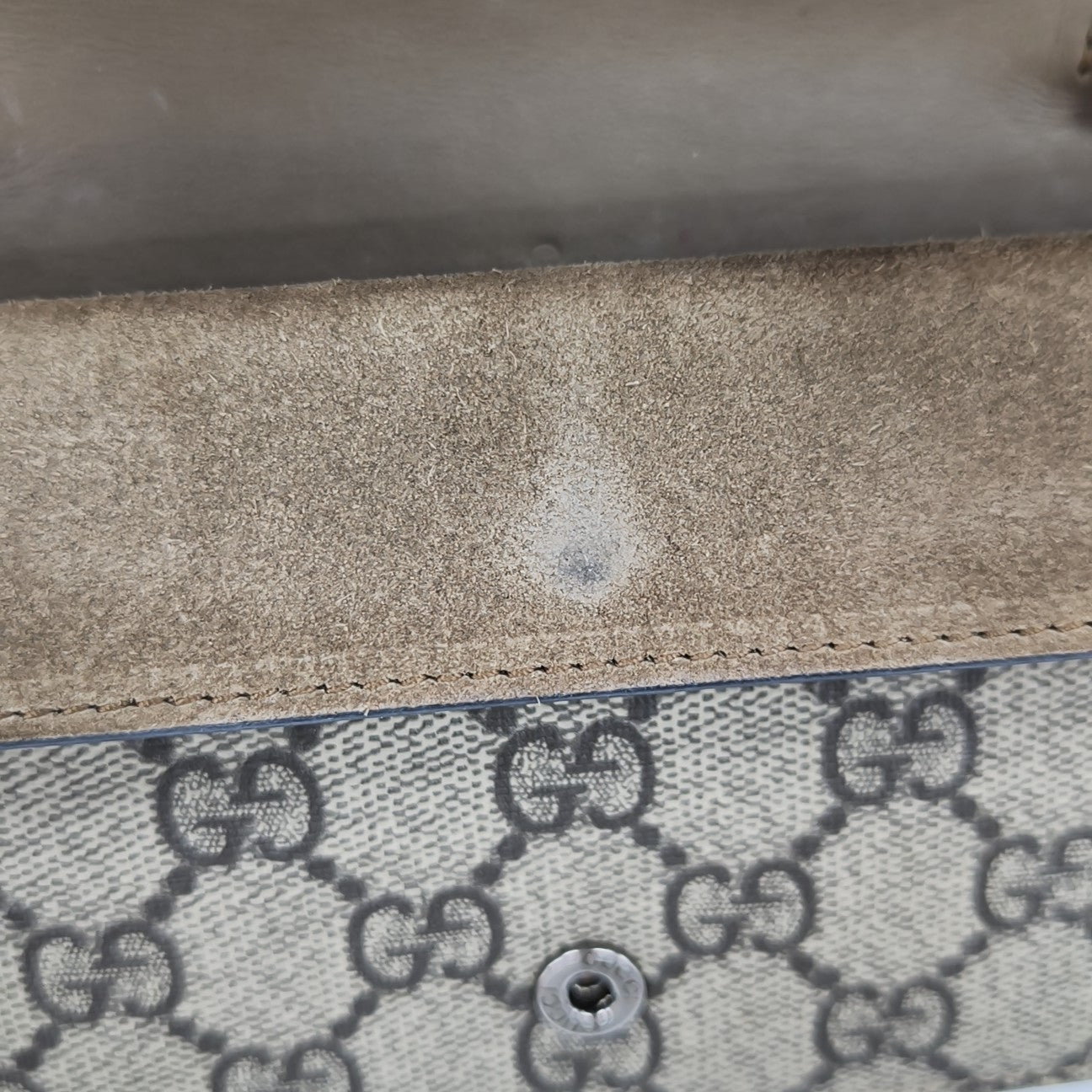 Dionysus Super Mini Monogram Coated Canvas Beige