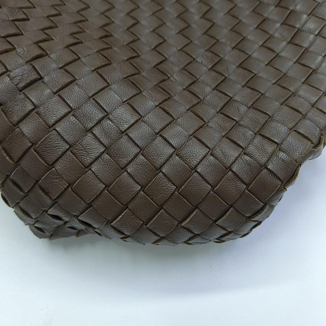 Lambskin Top Handle Bag Brown