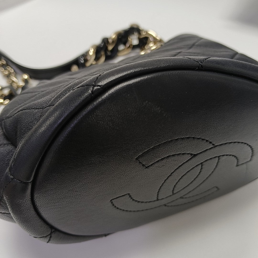 DRAWSTRING Quilted Lambskin Black