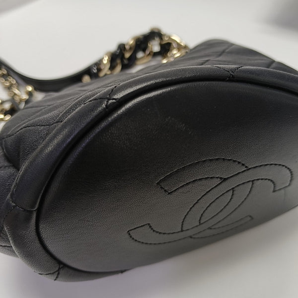 DRAWSTRING Quilted Lambskin Black