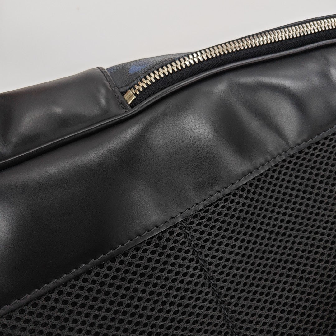 Damier Coated Canvas Backpack Blue
