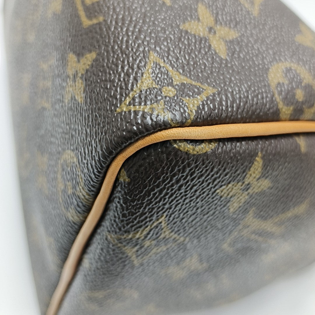 SPEEDY 25 Monogram Coated Canvas Brown