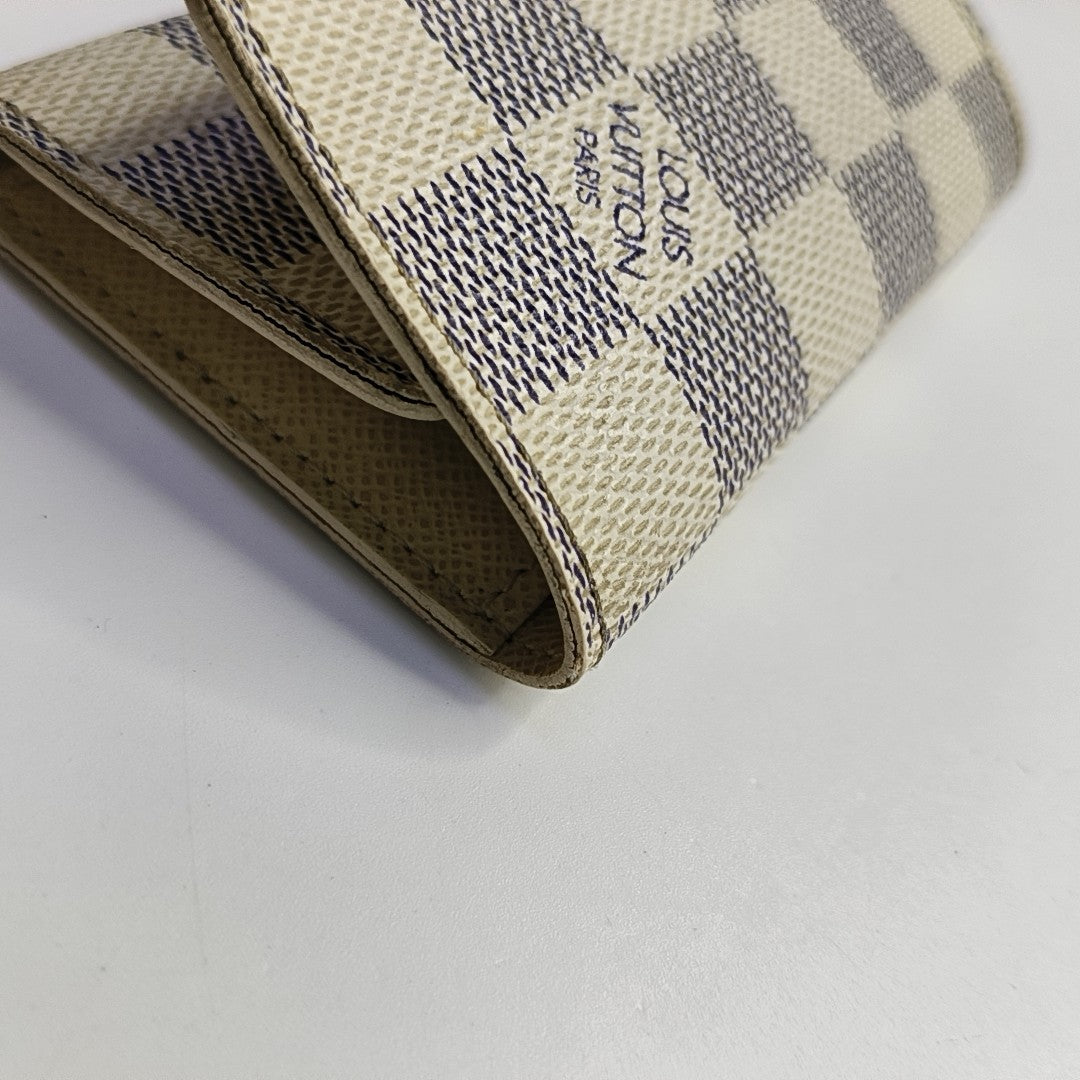 Damier Azur Coated Canvas Key Pouch White