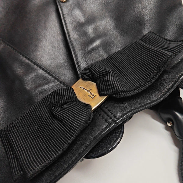 Calfskin Top Handle Bag Black