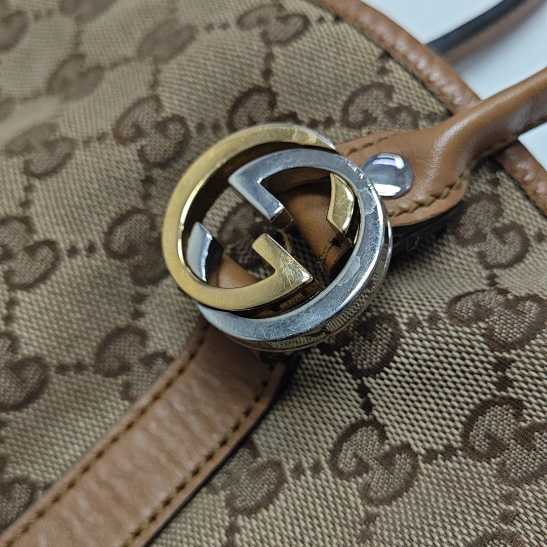 Monogram Canvas Tote Bag Beige