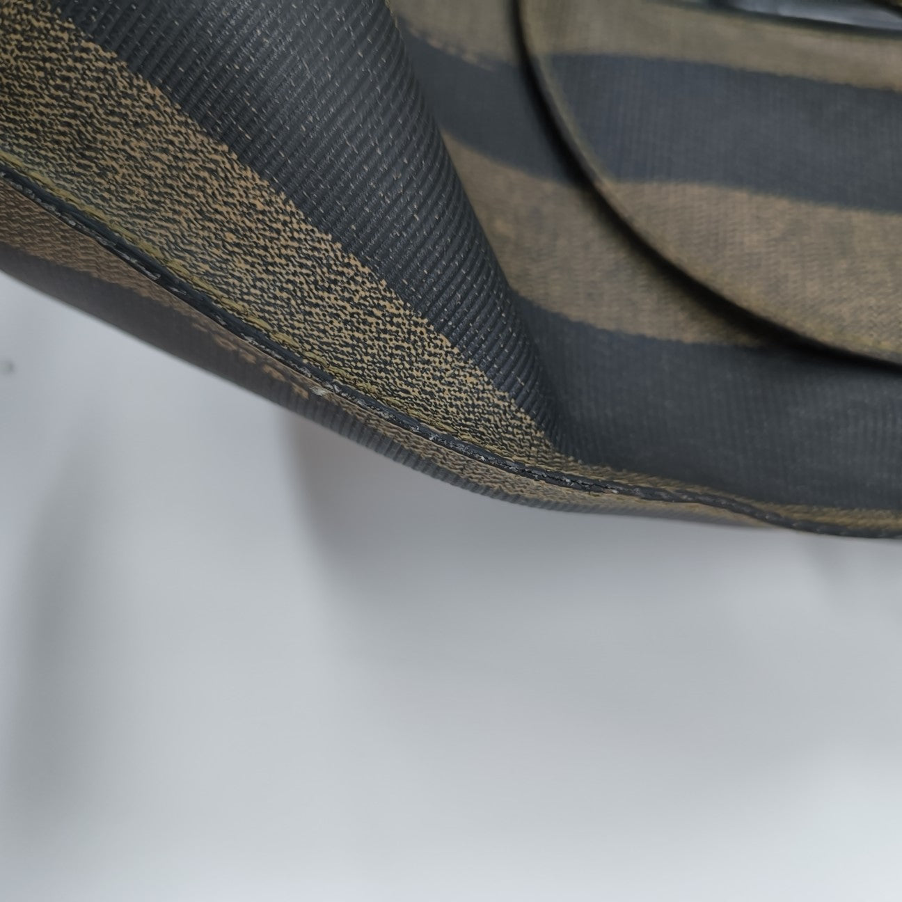 Coated Canvas Shoulder Bag Brown