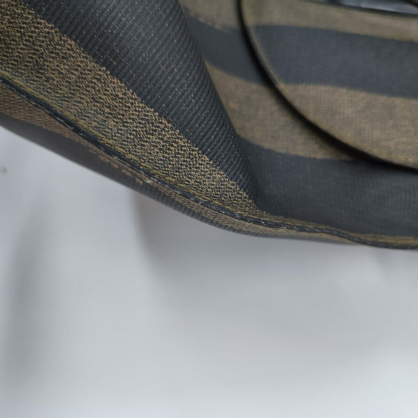 Coated Canvas Shoulder Bag Brown