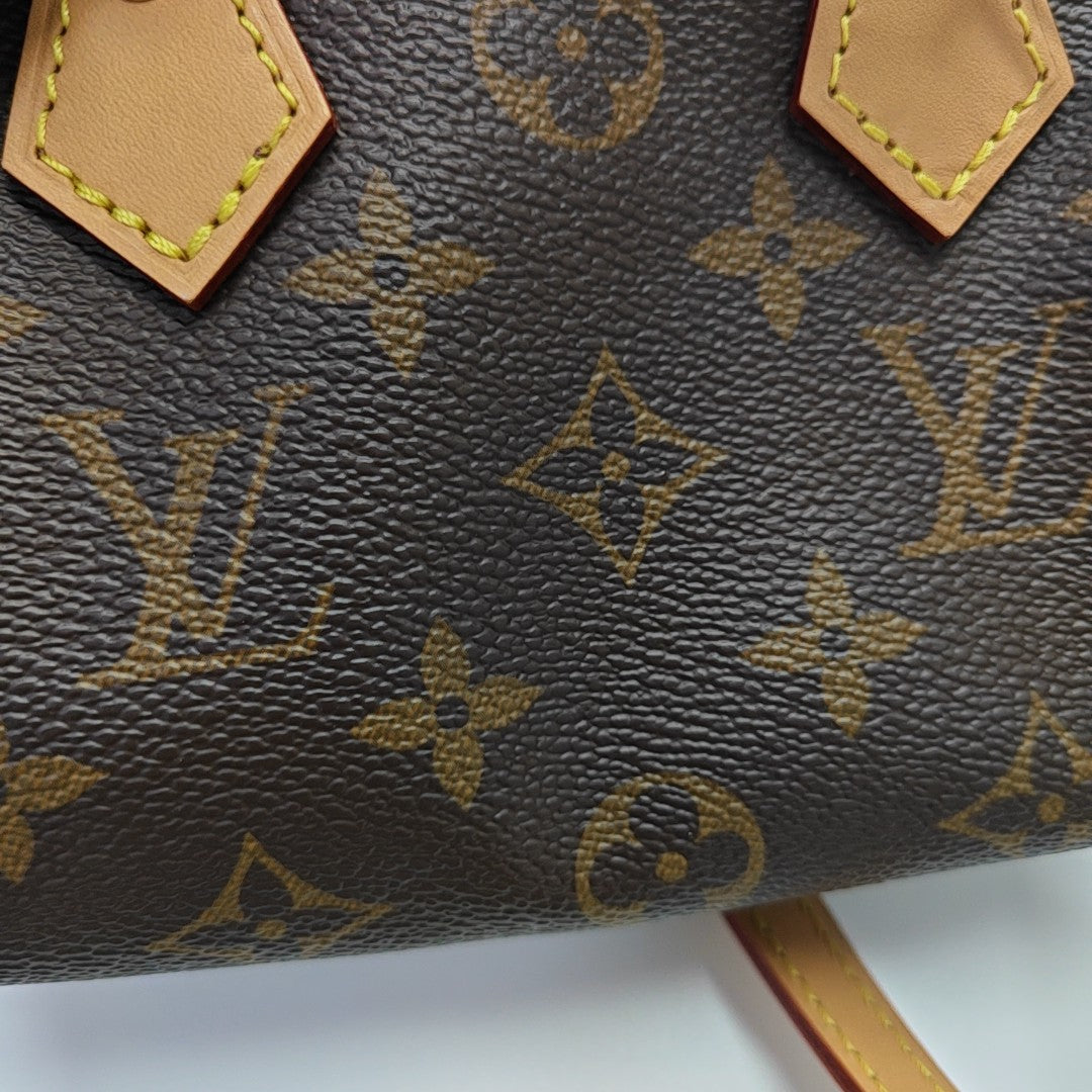 SPEEDY Nano Monogram Coated Canvas Brown