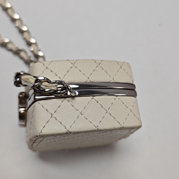 Quilted Lambskin Shoulder Bag White