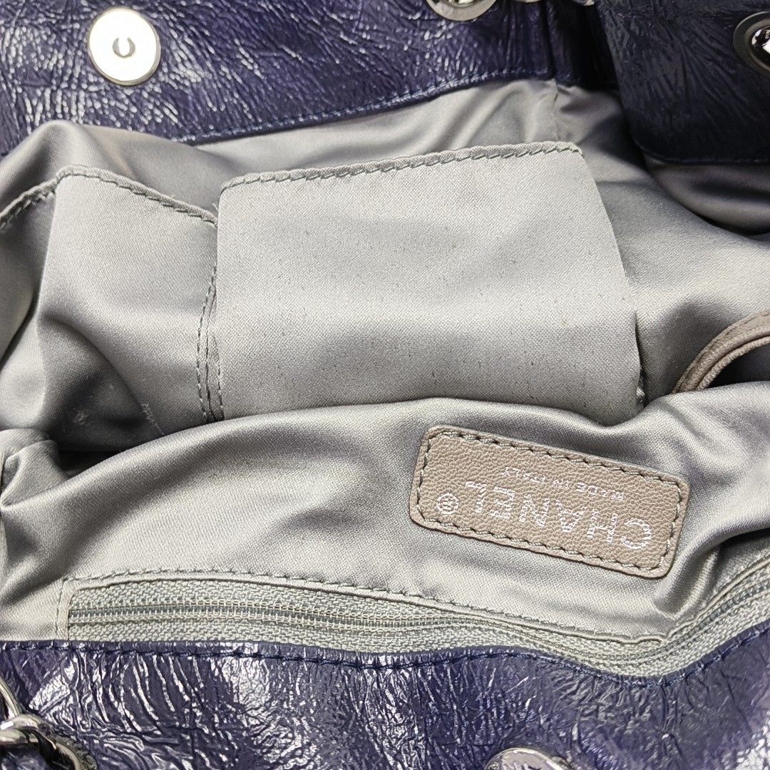 Quilted Calfskin Top Handle Bag Blue