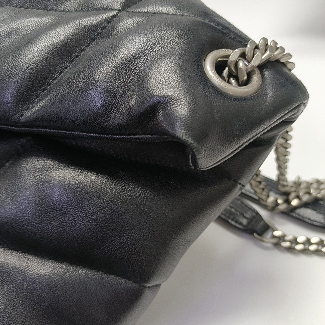 PUFFER Small Quilted Lambskin Black